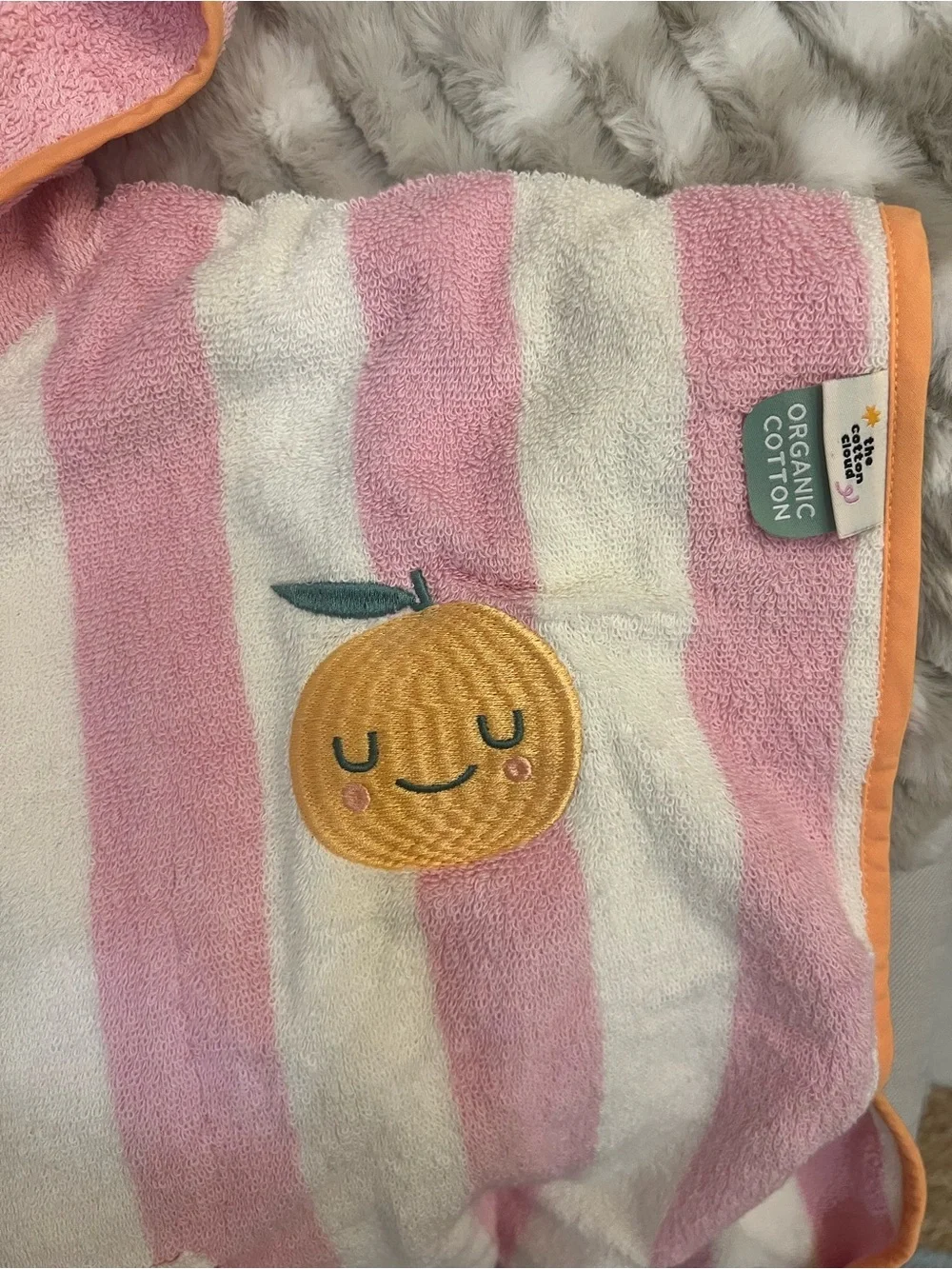 NWT Pink orange Hooded Poncho - Kids Bath Towel